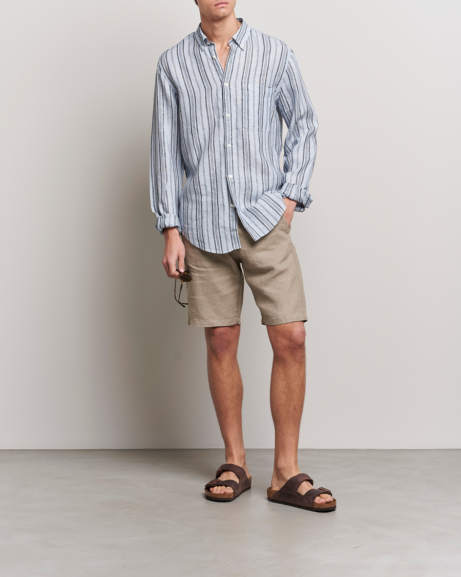 Uomini | Pantaloncini | NN07 | Crown Linen Shorts Greige