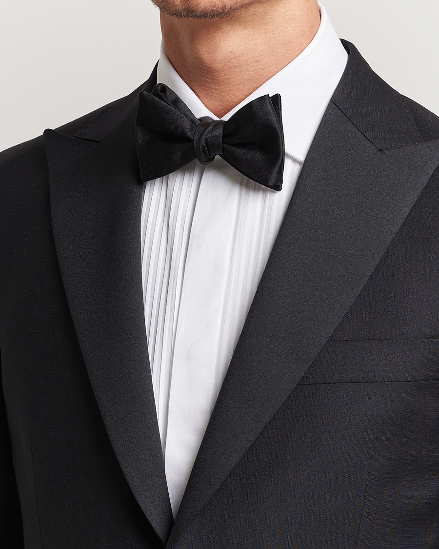 Uomini | E. Marinella | E. Marinella | Silk Bow Tie Black Satin