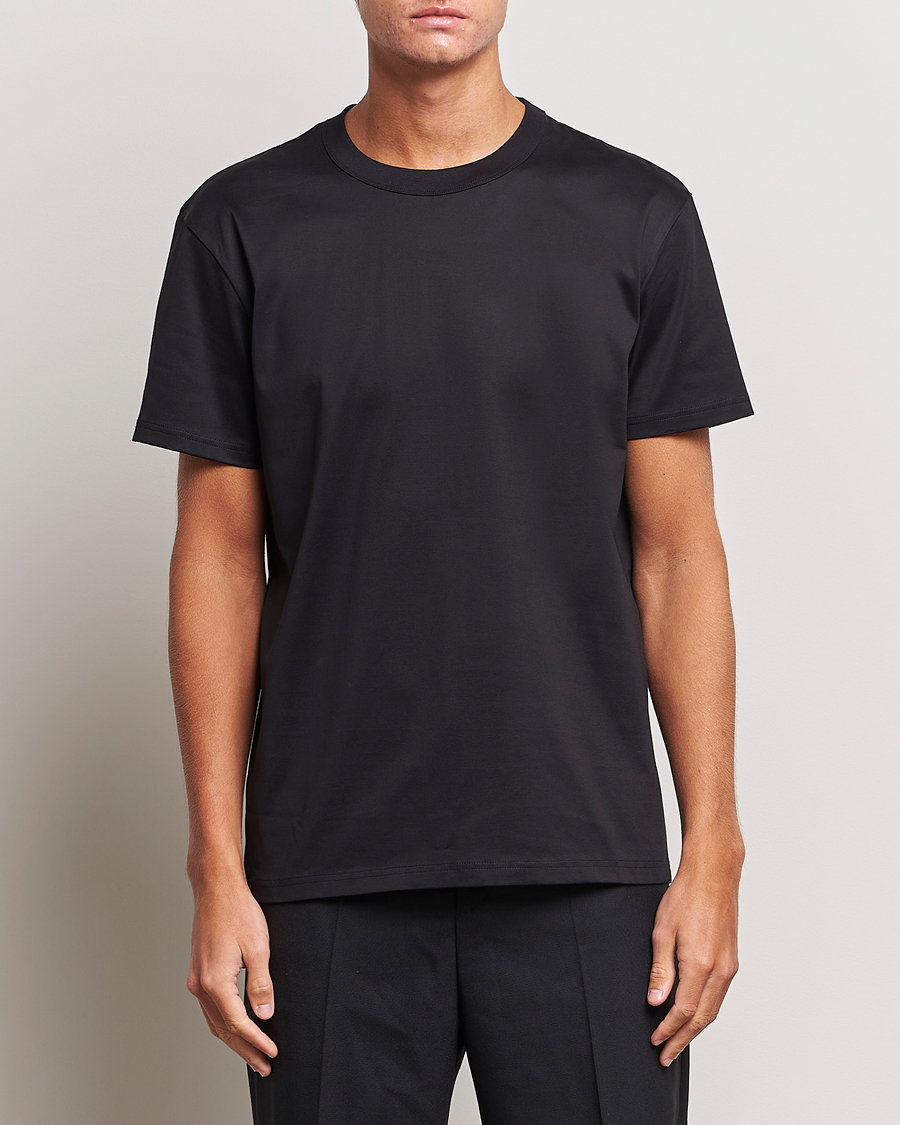 Uomini |  | Bread & Boxers | Pima Cotton Crew Neck T-Shirt Black