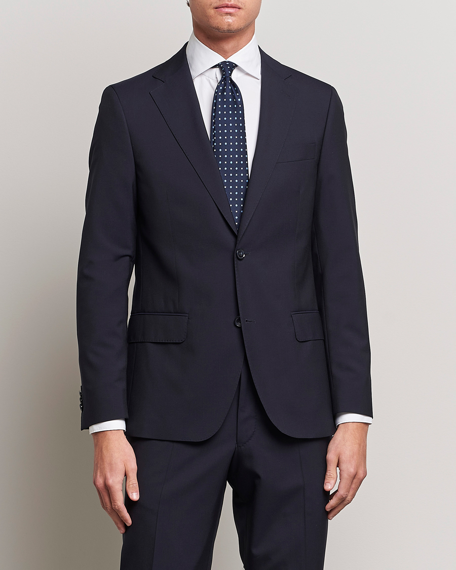 Uomini | Giacche per abiti eleganti | Oscar Jacobson | Edmund Wool Blazer Navy