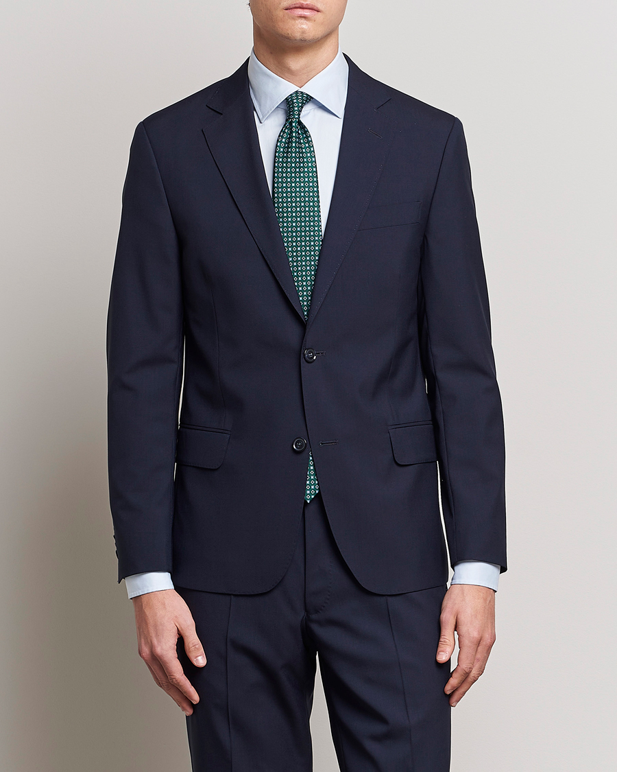 Uomini | Giacche per abiti eleganti | Oscar Jacobson | Edmund Wool Blazer Blue