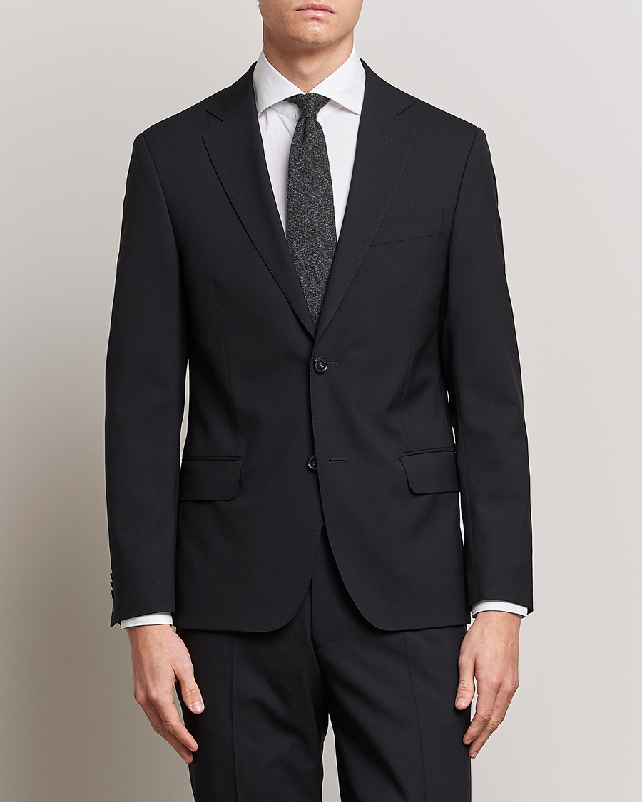 Uomini | Giacche per abiti eleganti | Oscar Jacobson | Edmund Wool Blazer Black