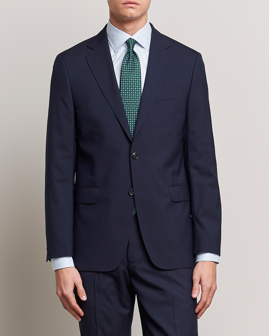 Uomini | Giacca da abito | Oscar Jacobson | Falk Wool Blazer Blue