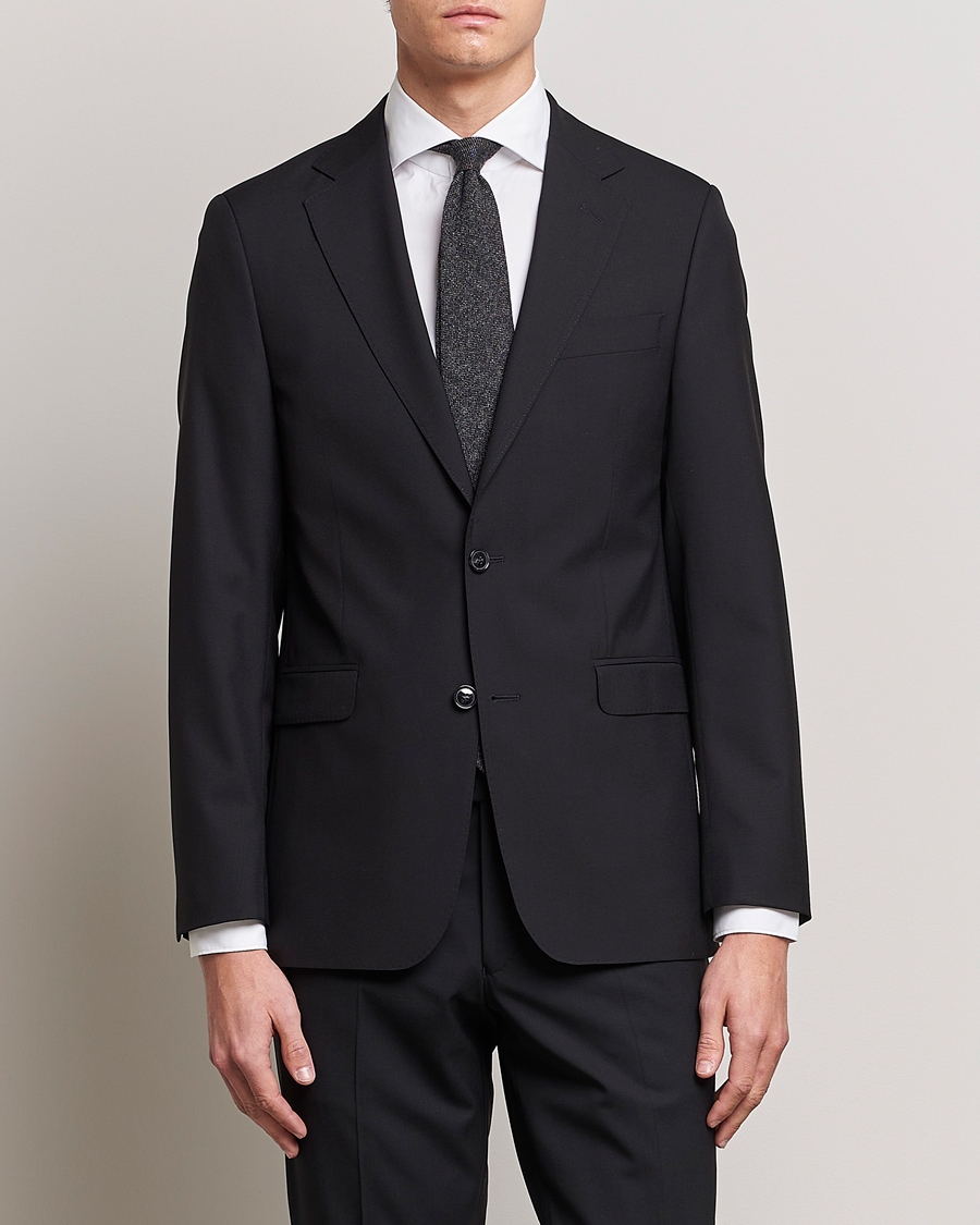 Uomini | Giacca da abito | Oscar Jacobson | Falk Wool Blazer Black