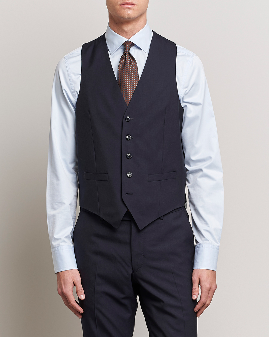 Uomini | Oscar Jacobson | Oscar Jacobson | Carlo Wool Waistcoat Navy