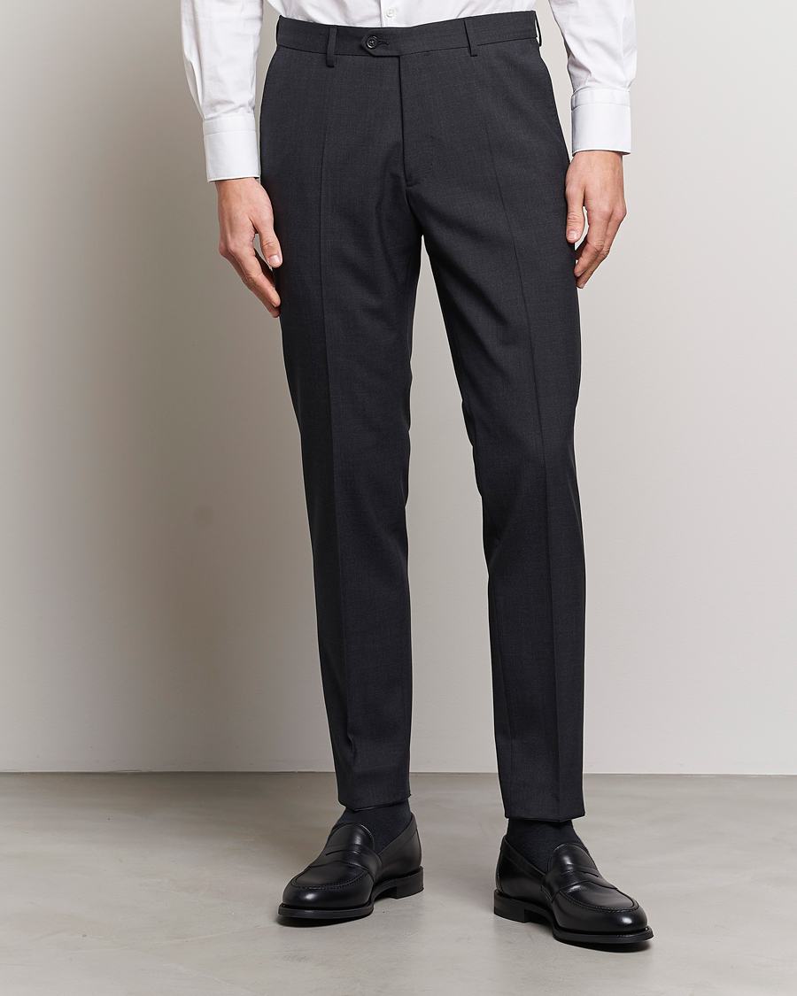 Uomini | Pantaloni da abito | Oscar Jacobson | Denz Wool Trousers Grey