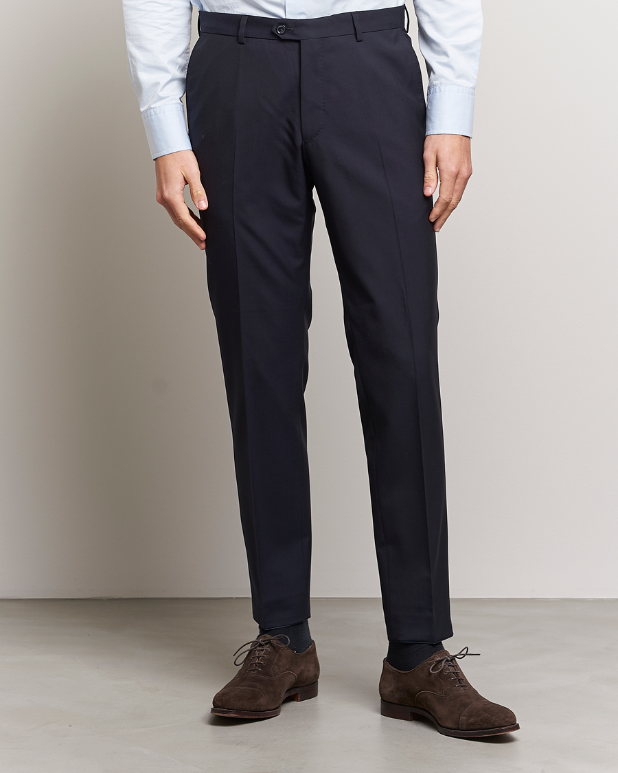 Uomini |  | Oscar Jacobson | Denz Wool Trousers Navy