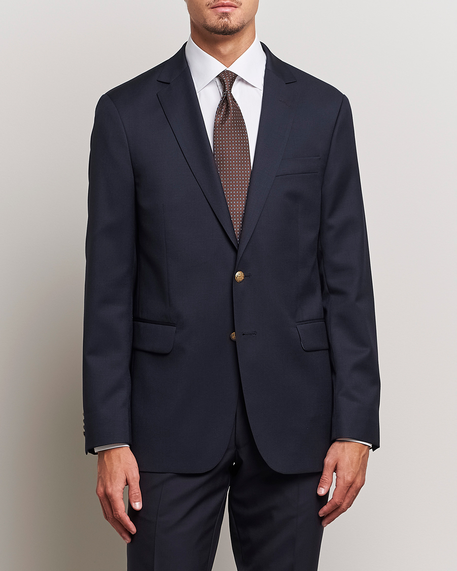 Uomini | Blazers | Oscar Jacobson | John Club Wool Blazer Navy