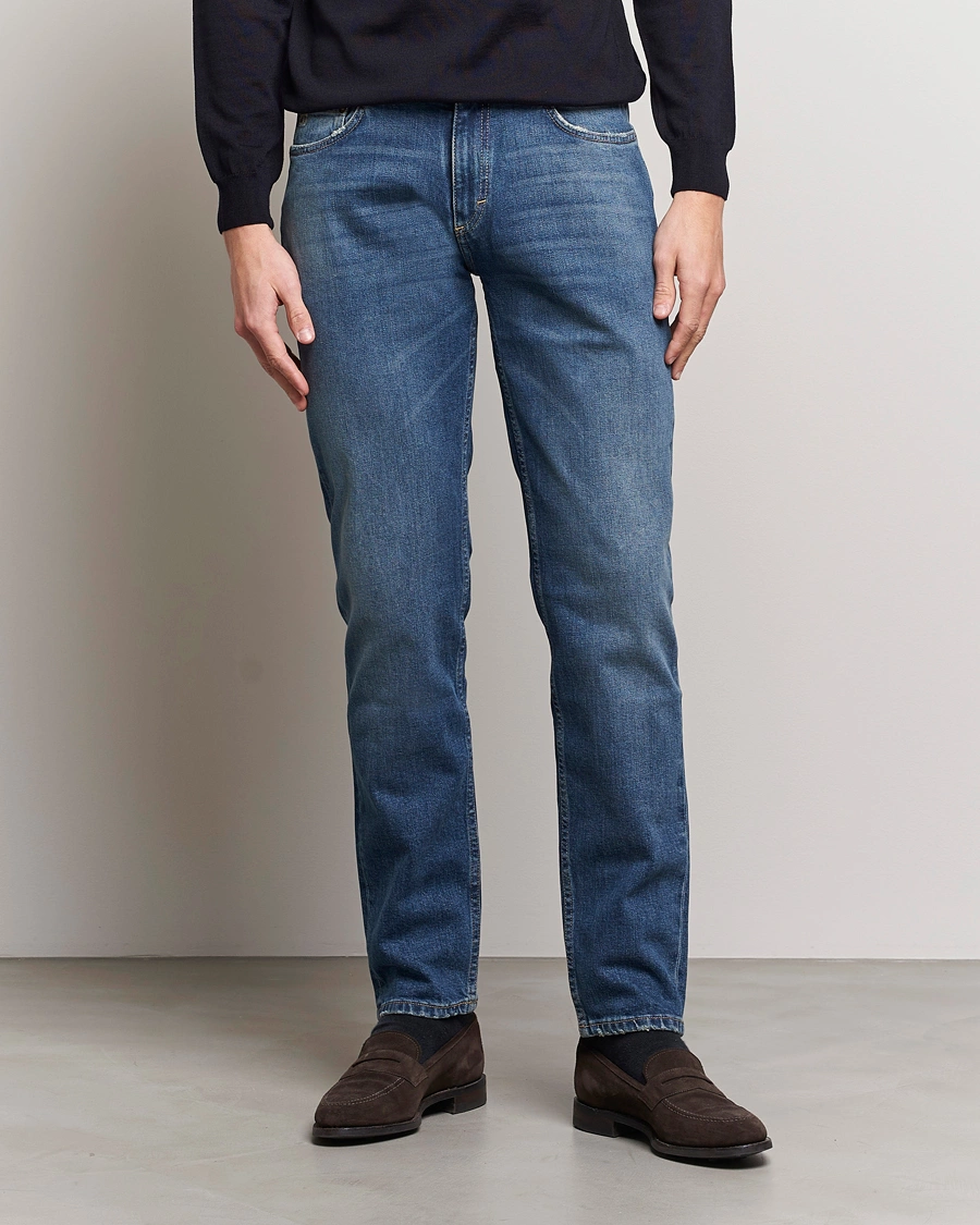 Uomini |  | Oscar Jacobson | Albert Cotton Stretch Jeans Vintage Wash