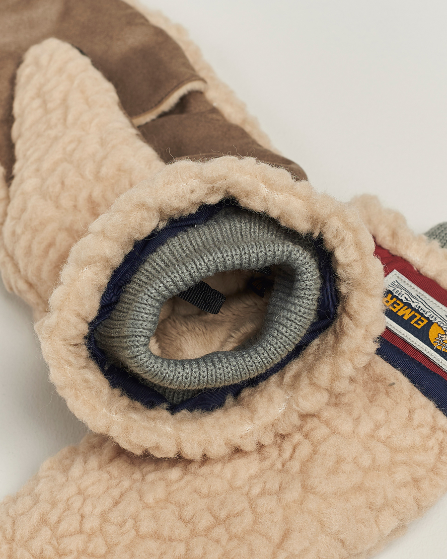 Uomini | Accessori | Elmer by Swany | Miyo Wool Teddy Mittens Beige/Wine