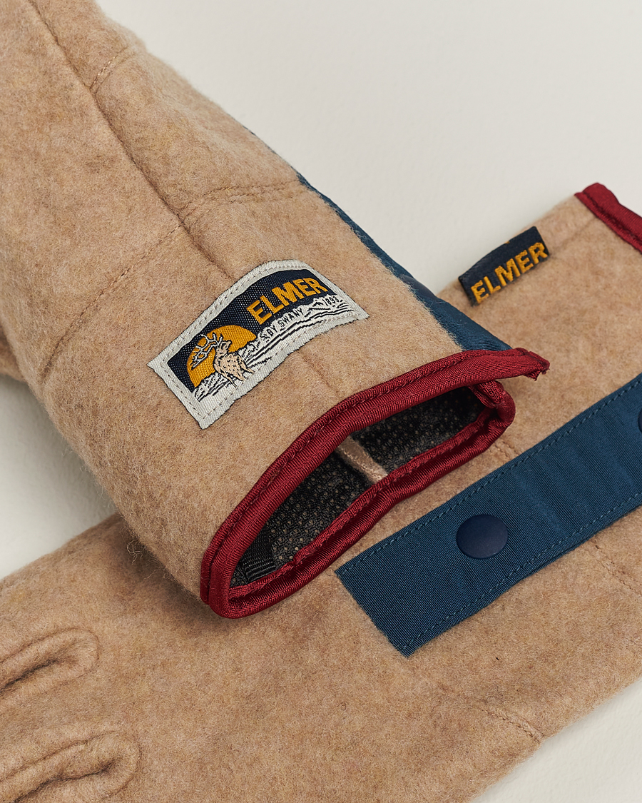 Uomini | American Heritage | Elmer by Swany | Recycled Wool Fleece Gloves Camel