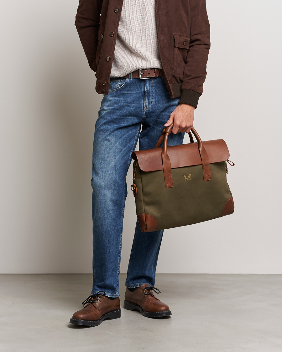 Uomini | Accessori | Bennett Winch | Canvas Briefcase Olive