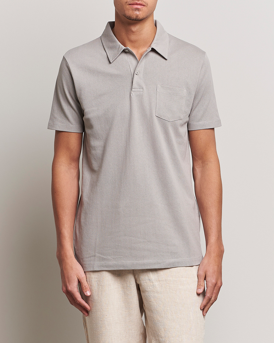 Uomini |  | Sunspel | Riviera Polo Shirt Mid Grey