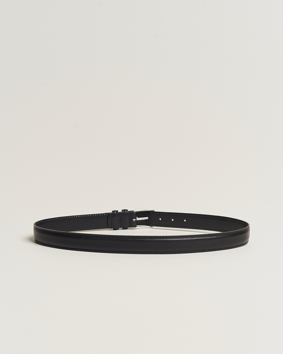 Uomini | Cinture in pelle | Anderson\'s | Grained Leather Belt 3 cm Black