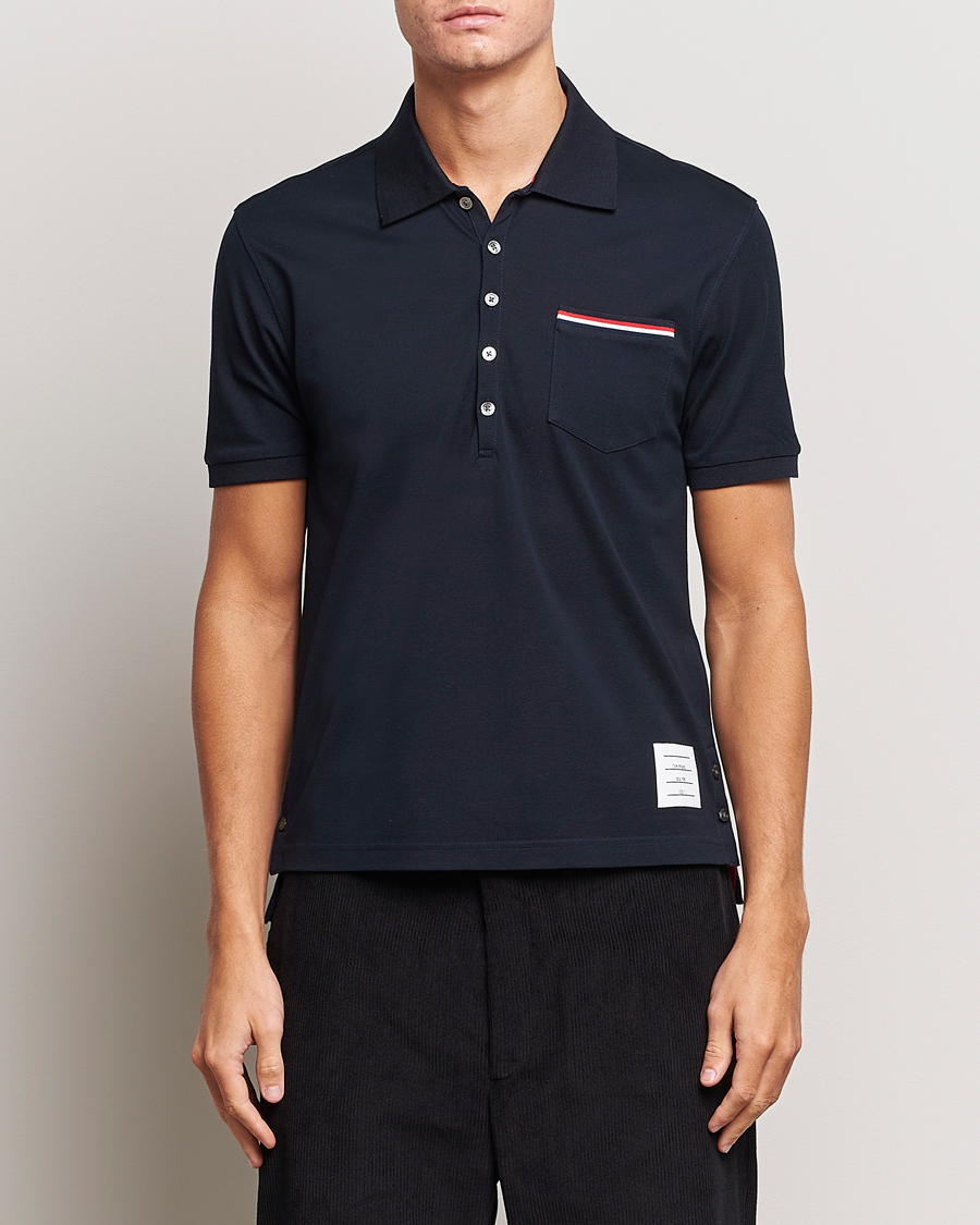 Uomini |  | Thom Browne | Mercerized Piquet Polo Navy