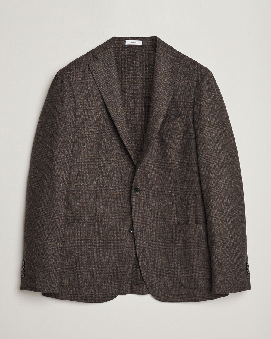 Uomini | Blazers | Boglioli | K Jacket Prince Of Wales Blazer Dark Brown