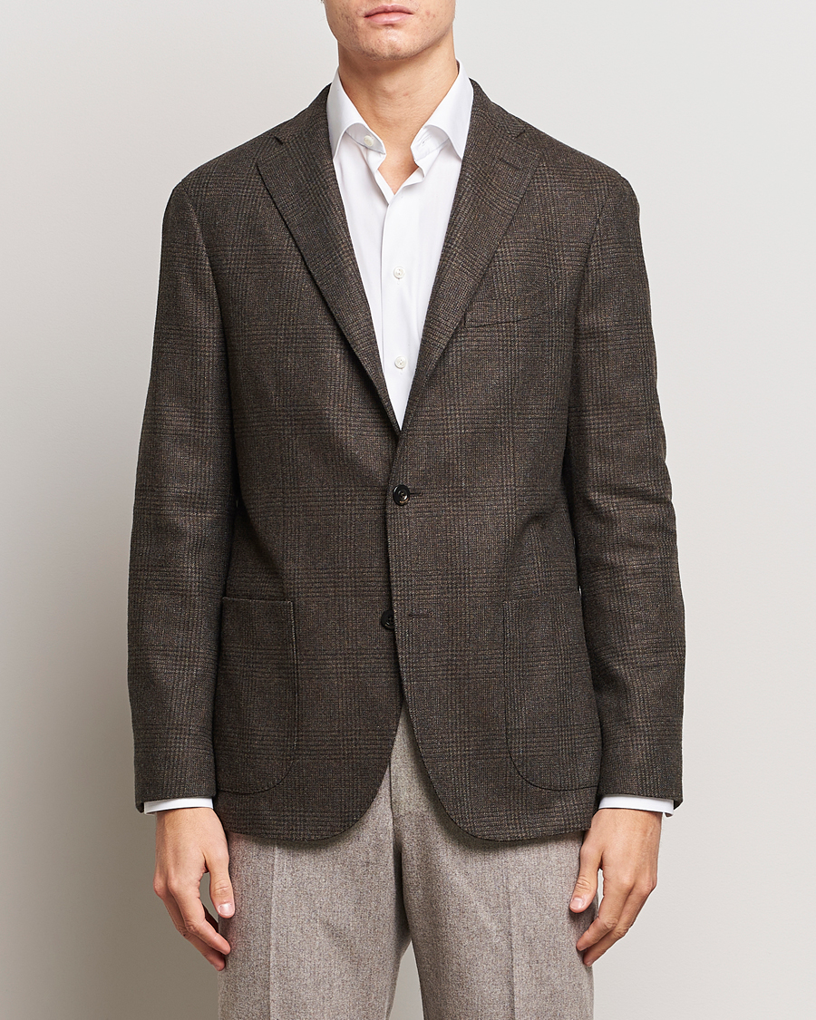 Uomini | Blazers | Boglioli | K Jacket Prince Of Wales Blazer Dark Brown