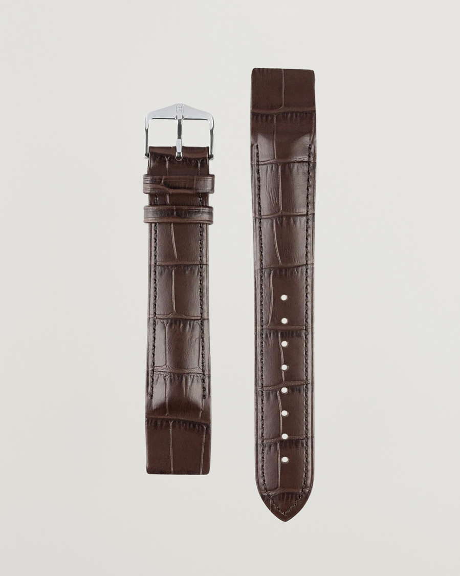 Uomini | HIRSCH | HIRSCH | Duke Embossed Leather Watch Strap Brown