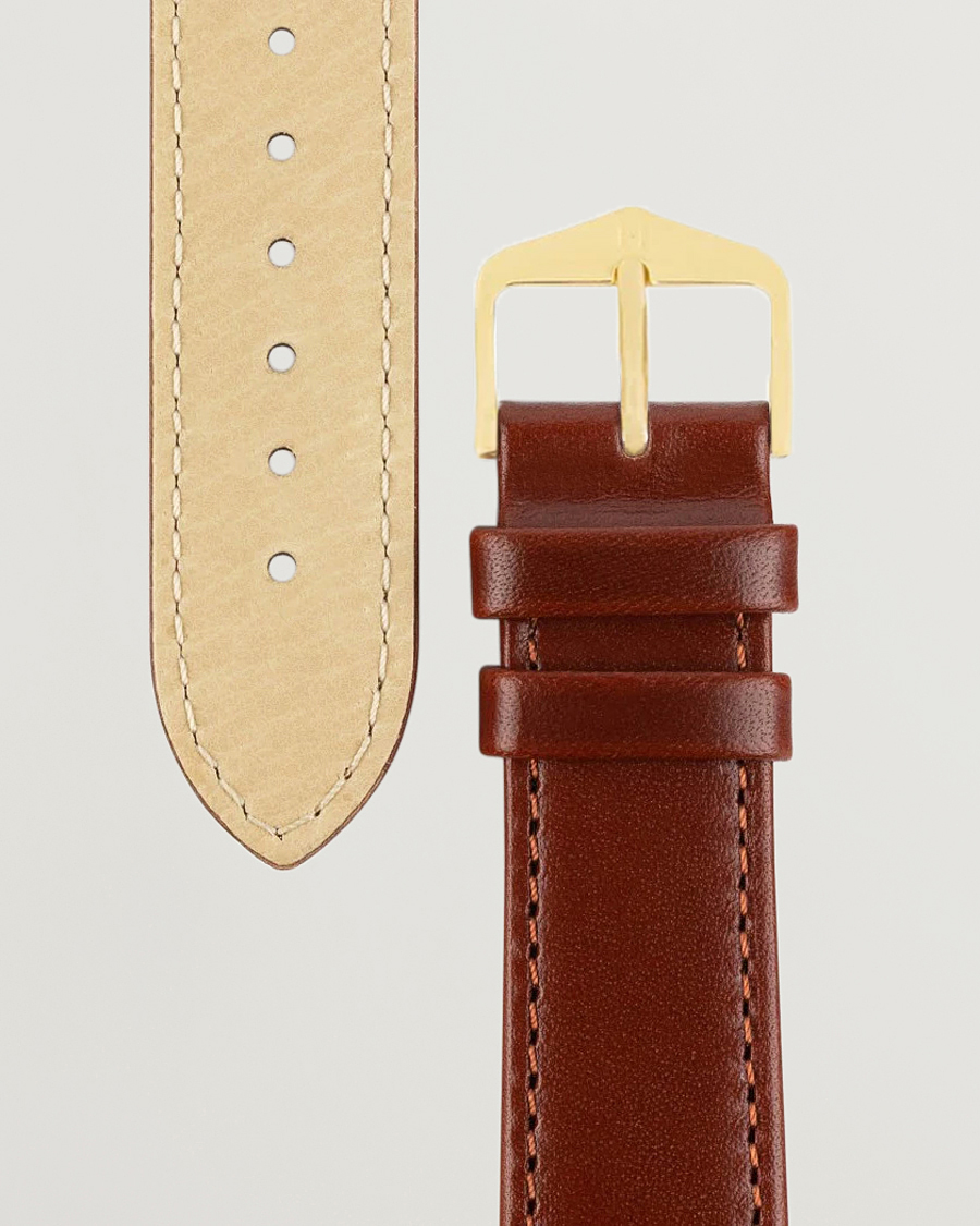 Uomini | HIRSCH | HIRSCH | Osiris Calf Leather Watch Strap Mid Brown