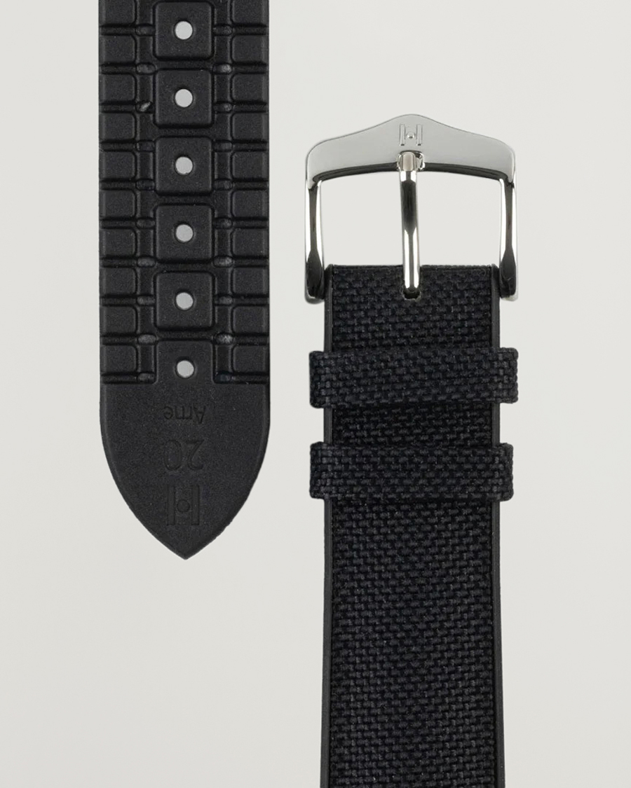 Uomini | Cinturini per orologi | HIRSCH | Arne Sailcloth Effect Performance Watch Strap Black