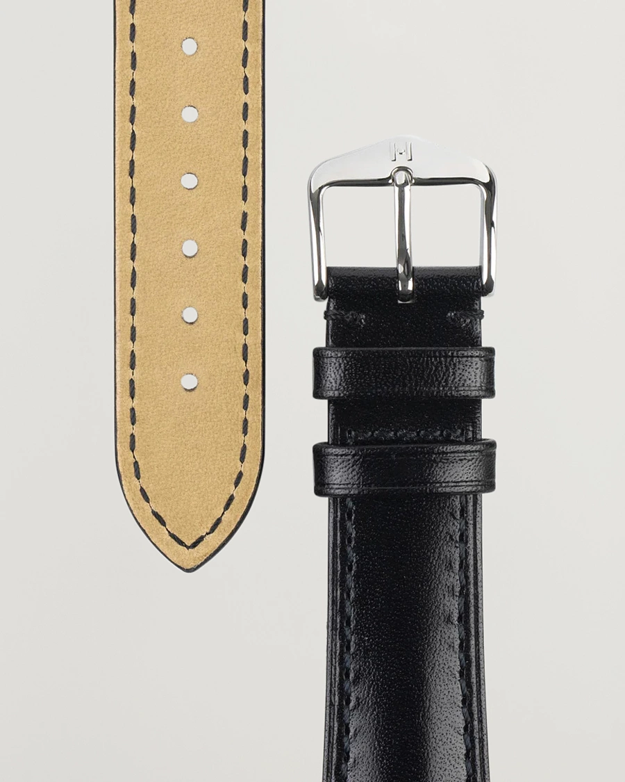 Uomini | HIRSCH | HIRSCH | Siena Tuscan Leather Watch Strap Black