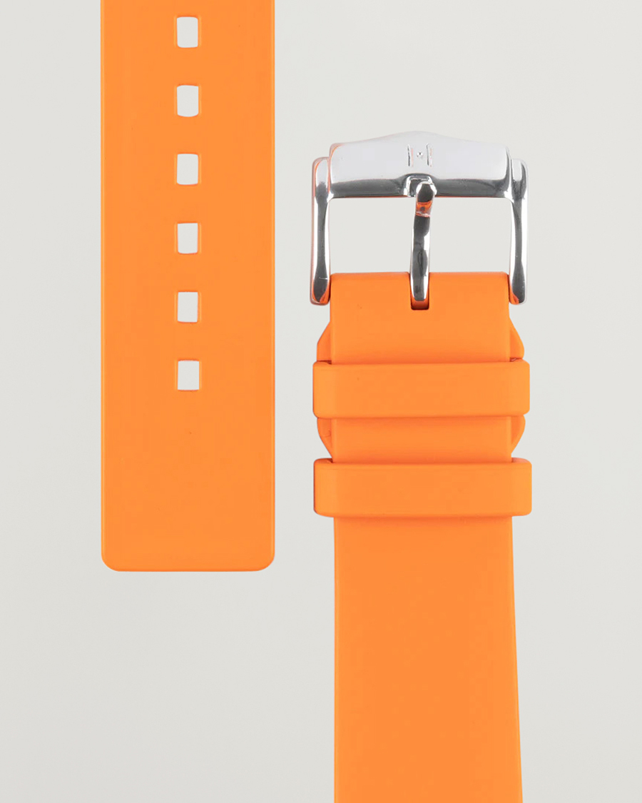 Uomini |  | HIRSCH | Pure Natural Rubber Watch Strap Orange