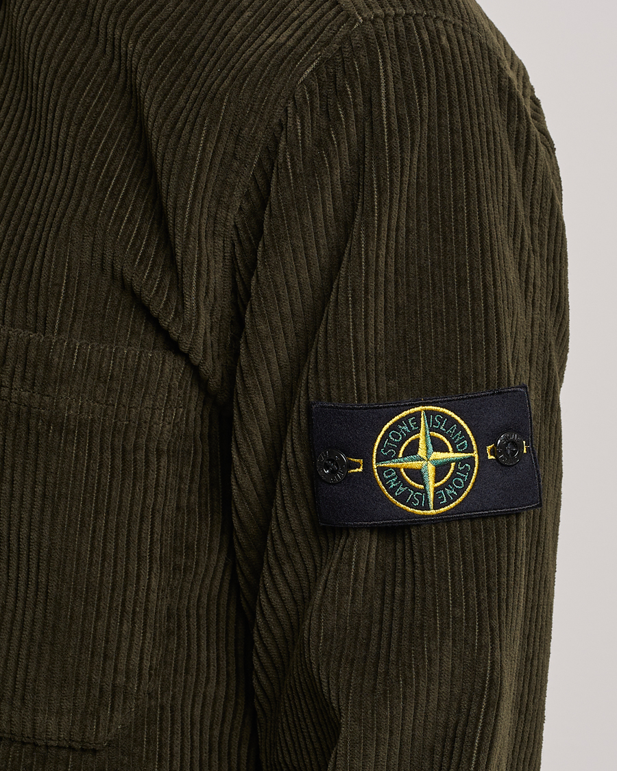 Uomini | Camicie | Stone Island | Garment Dyed Corduroy Overshirt Olive