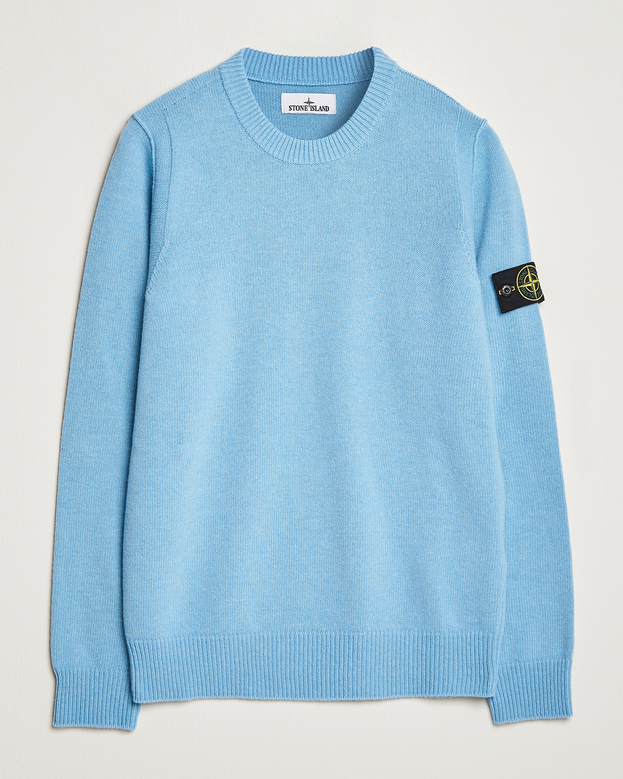 Uomini | Maglieria | Stone Island | Knitted Lambwool Sweater Sky Blue