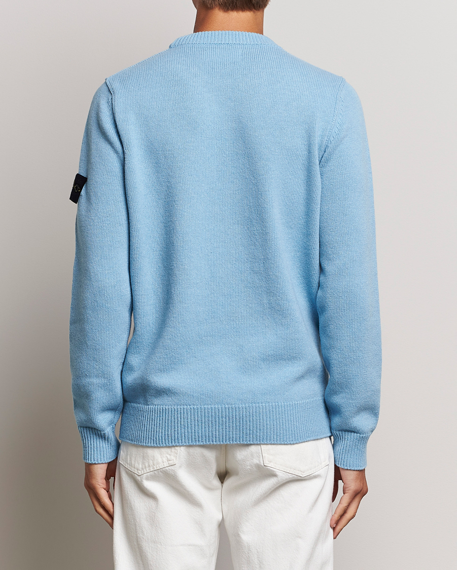 Uomini | Maglieria | Stone Island | Knitted Lambwool Sweater Sky Blue