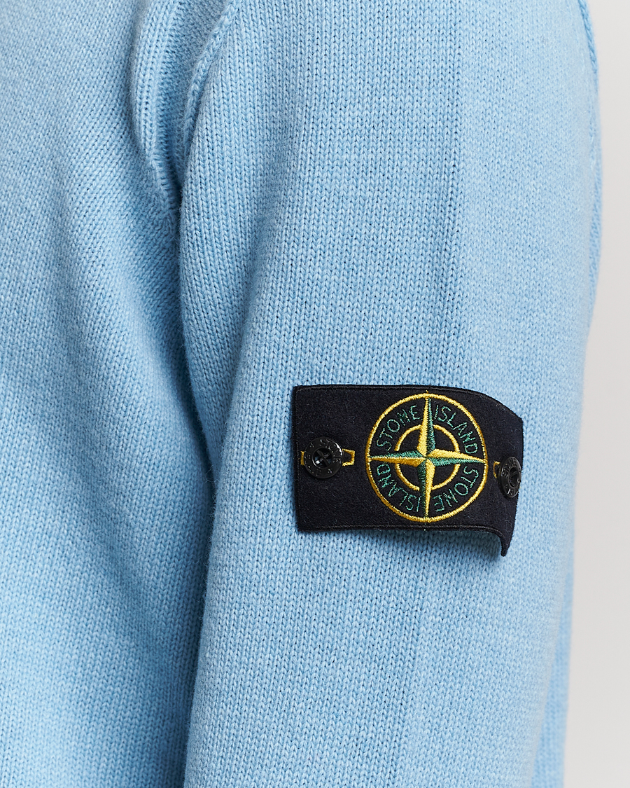 Uomini | Maglieria | Stone Island | Knitted Lambwool Sweater Sky Blue