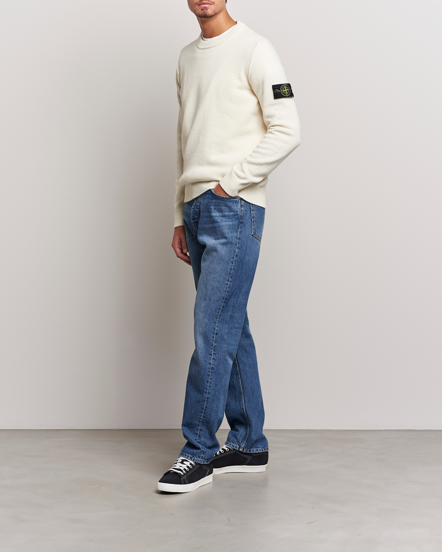 Uomini | Maglieria | Stone Island | Knitted Lambwool Sweater Natural