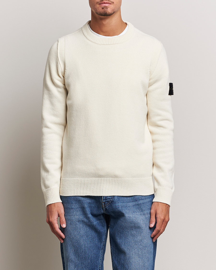 Uomini | Maglieria | Stone Island | Knitted Lambwool Sweater Natural