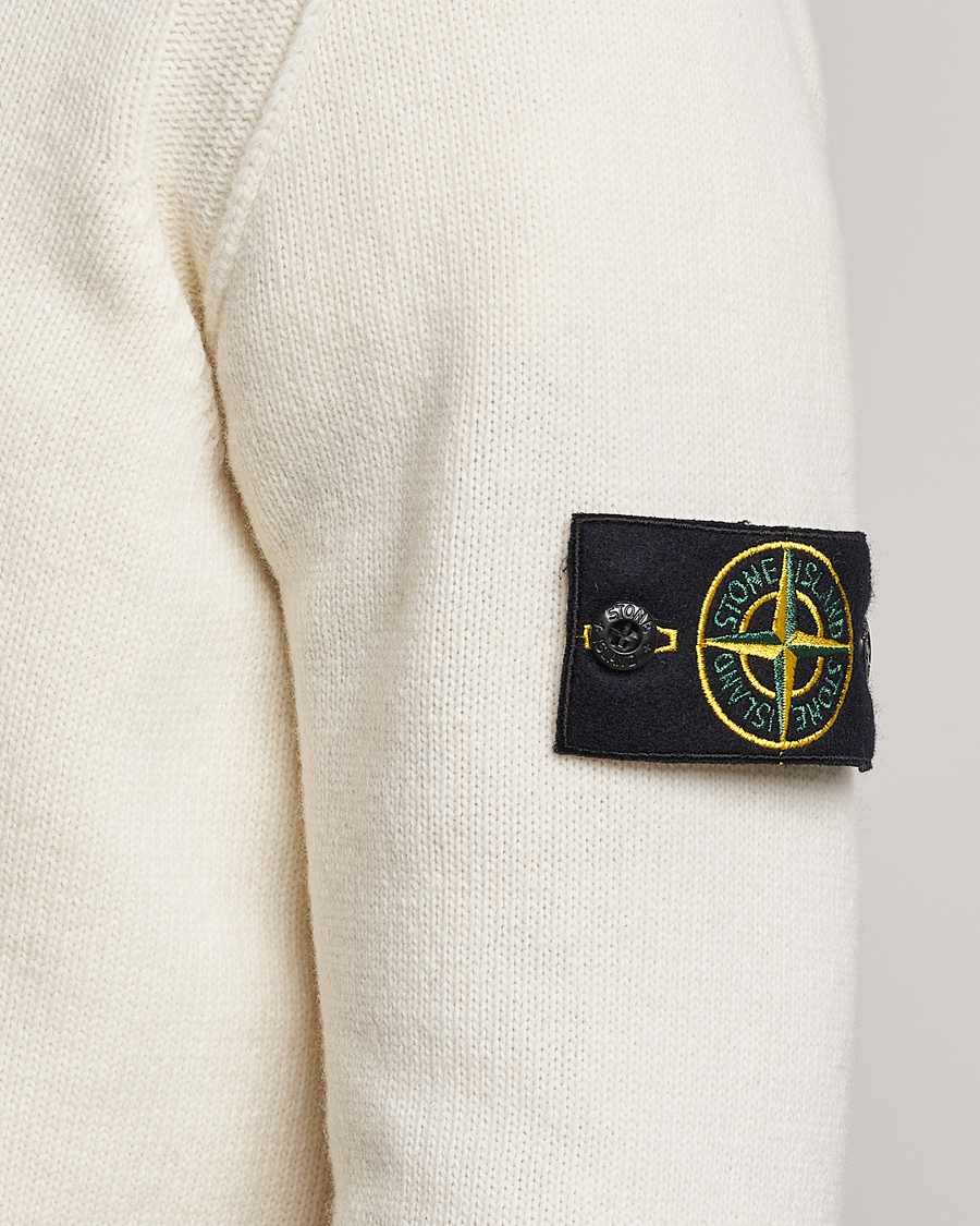 Uomini | Maglieria | Stone Island | Knitted Lambwool Sweater Natural