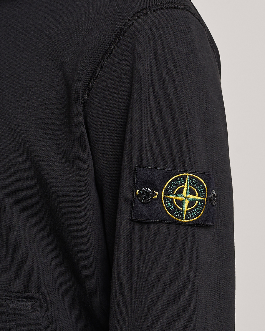 Uomini | Maglieria | Stone Island | Garment Dyed Fleece Hood Black