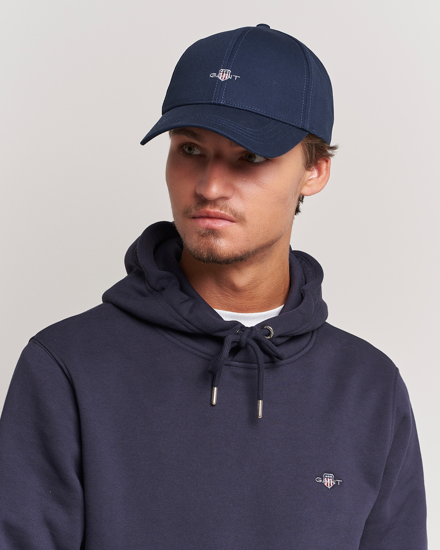 Uomini | Cappelli con visiera | GANT | High Cotton Twill Cap Marine