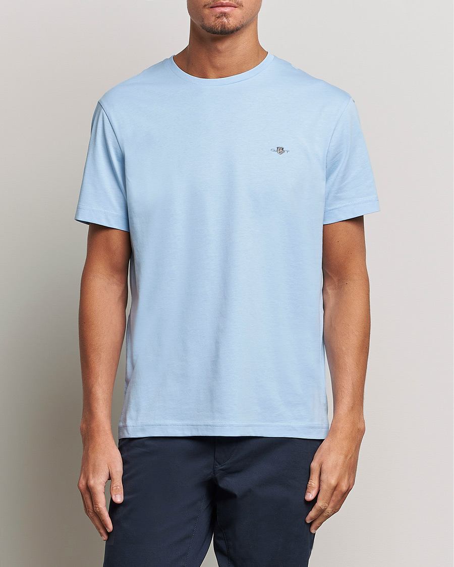 Uomini | Camicie a maniche corte | GANT | The Original Solid T-Shirt Capri Blue