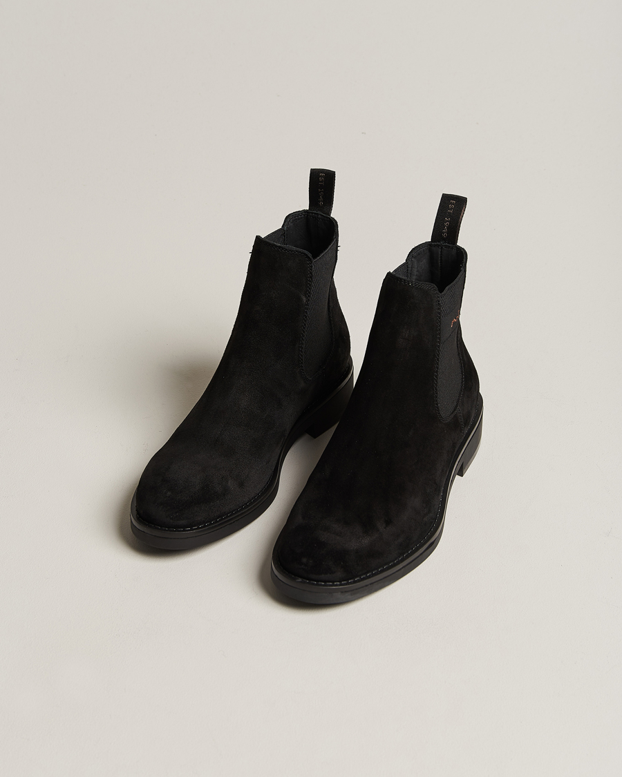 Uomini | GANT Prepdale Suede Chelsea Boot Black | GANT | Prepdale Suede Chelsea Boot Black