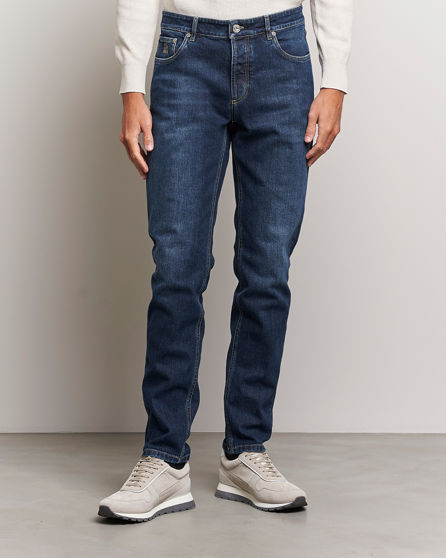 Uomini | Jeans | Brunello Cucinelli | Traditional Fit Jeans Dark Wash