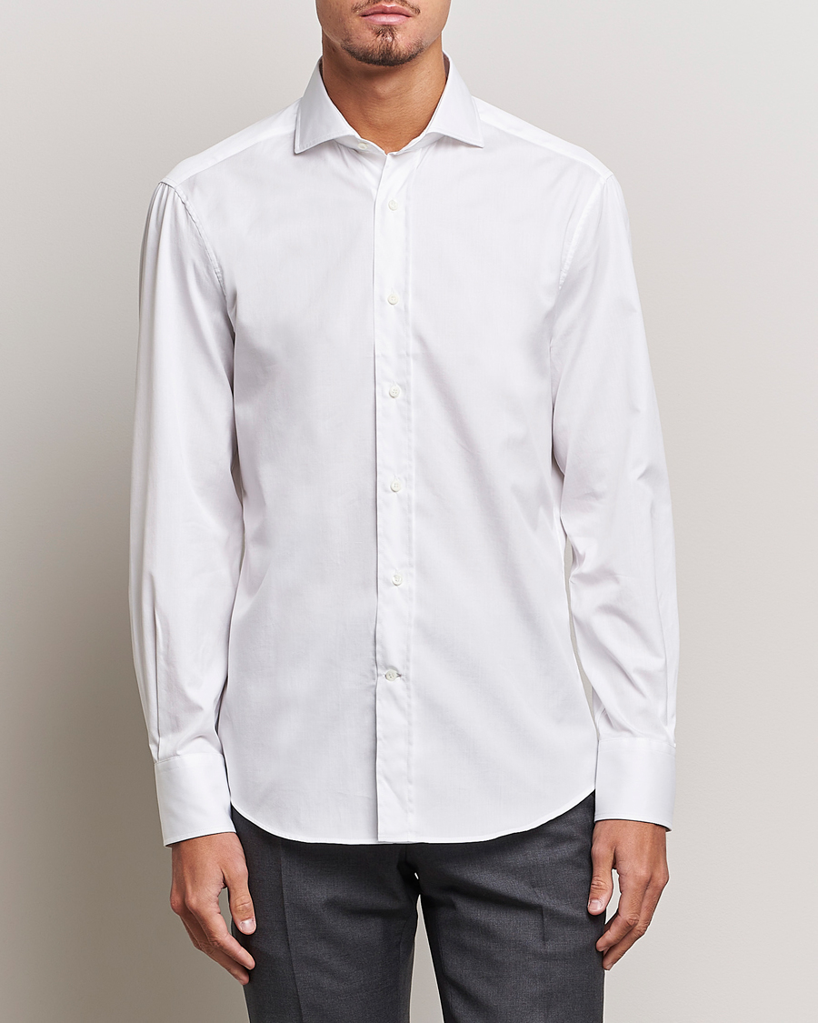 Uomini | Casual | Brunello Cucinelli | Slim Fit Poplin Shirt White