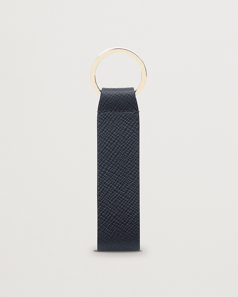 Uomini | Smythson | Smythson | Panama Leather Keyring Navy