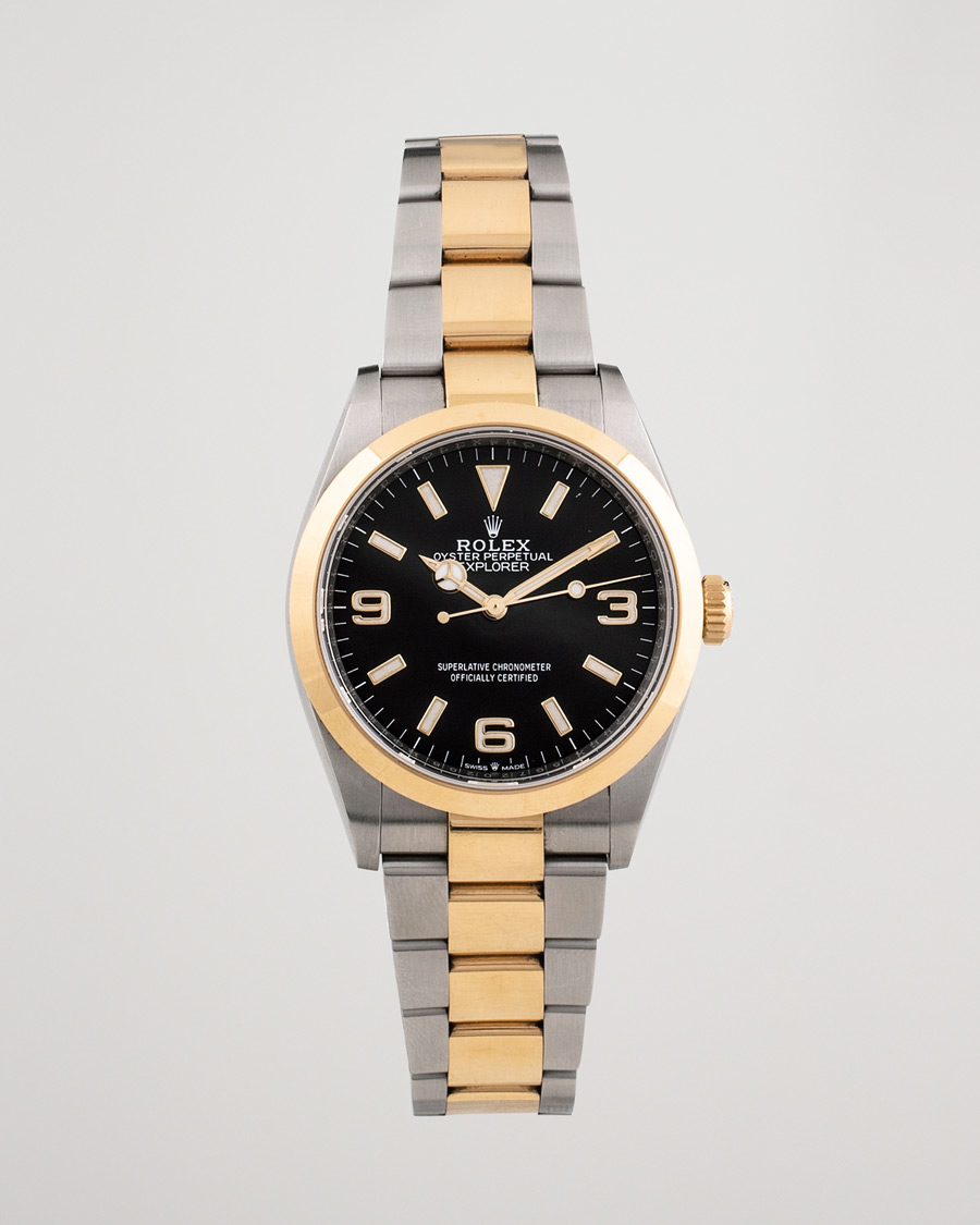 Uomini | Rolex Pre-Owned Explorer Two Tone 124273 Steel Gold Black | Rolex Pre-Owned | Explorer Two Tone 124273 Steel Gold Black