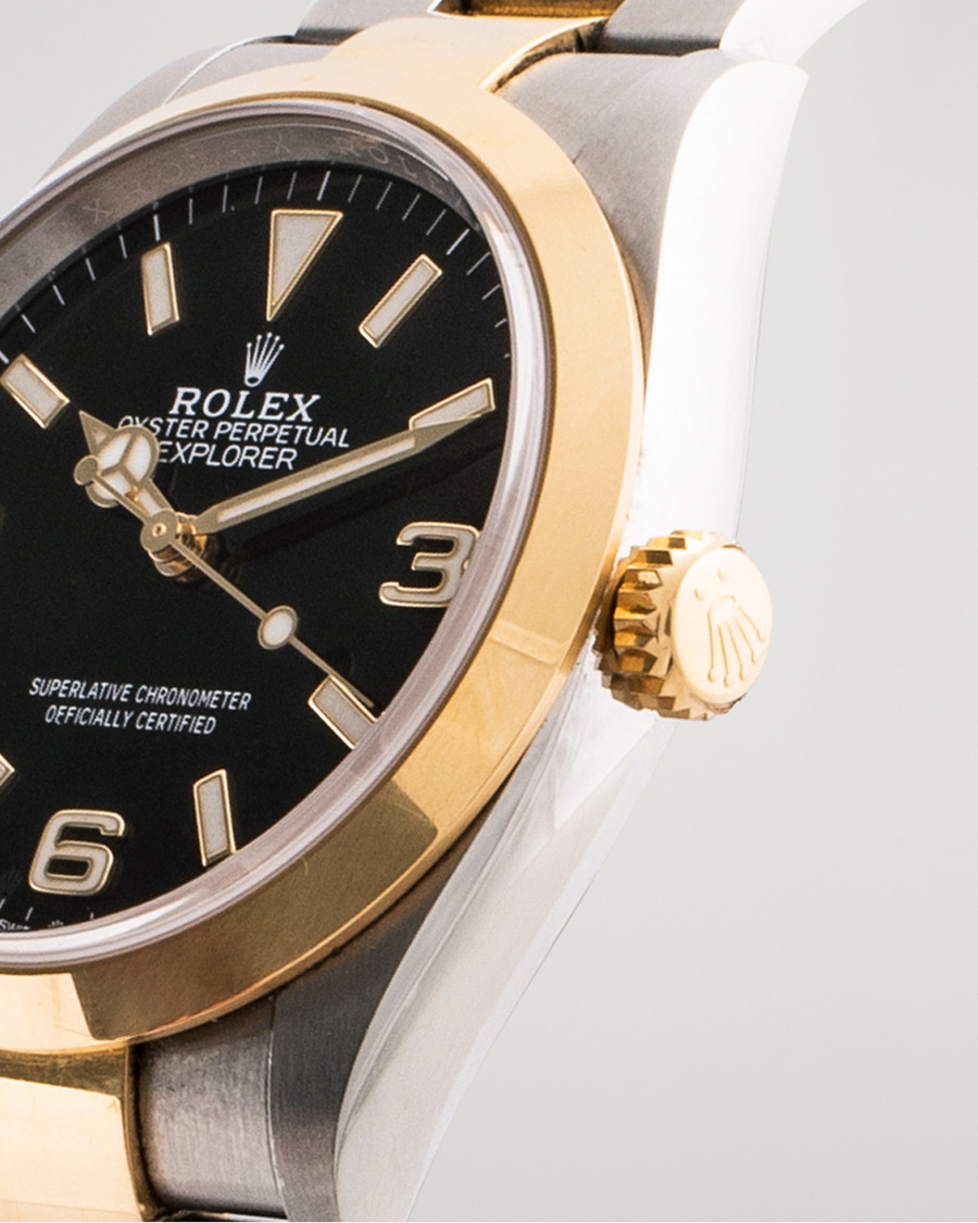 Uomini | Rolex Pre-Owned Explorer Two Tone 124273 Steel Gold Black | Rolex Pre-Owned | Explorer Two Tone 124273 Steel Gold Black