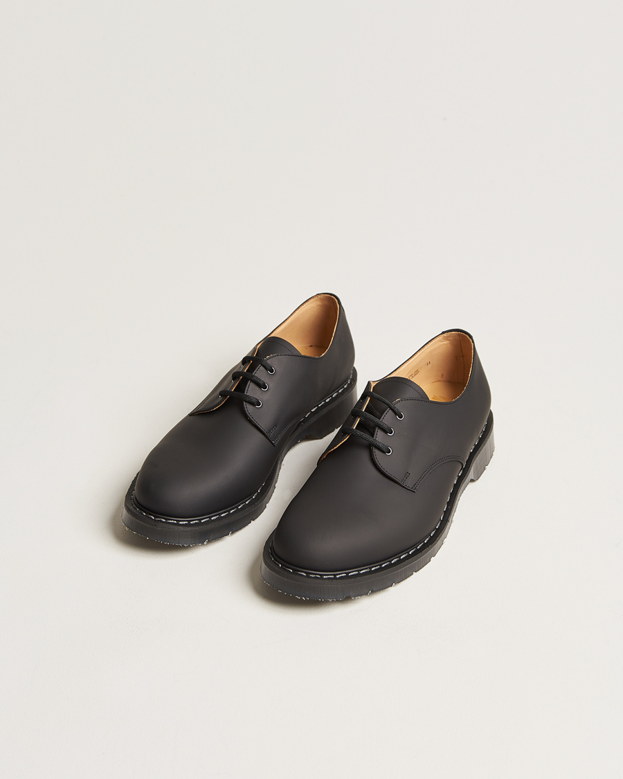 Uomini | Scarpe | Solovair | 3 Eye Gibson Shoe Black Greasy