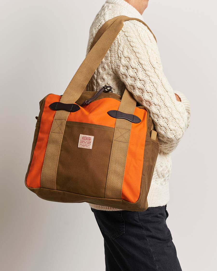 Uomini | Reparti | Filson | Tin Cloth Tote Bag Dark Tan/Flame