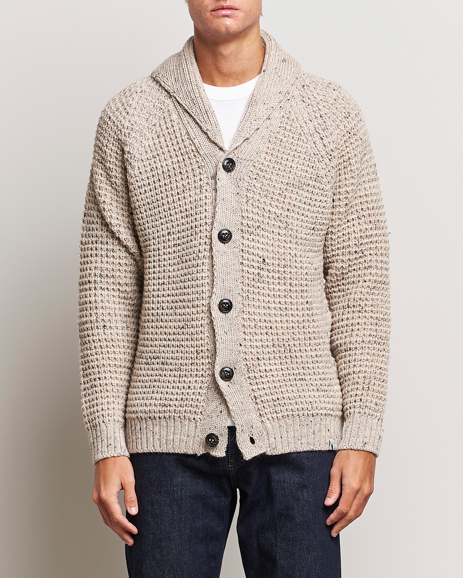 Uomini | Cardigan | Peregrine | Waffle Wool Shawl Cardigan Skiddaw