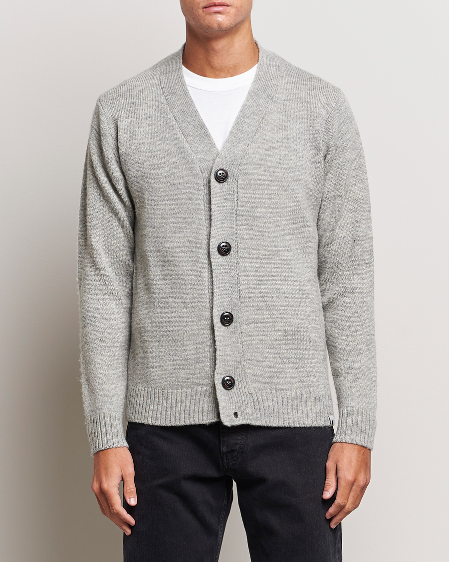 Uomini |  | Peregrine | Maker's Stitch Merino Cardigan Light Grey