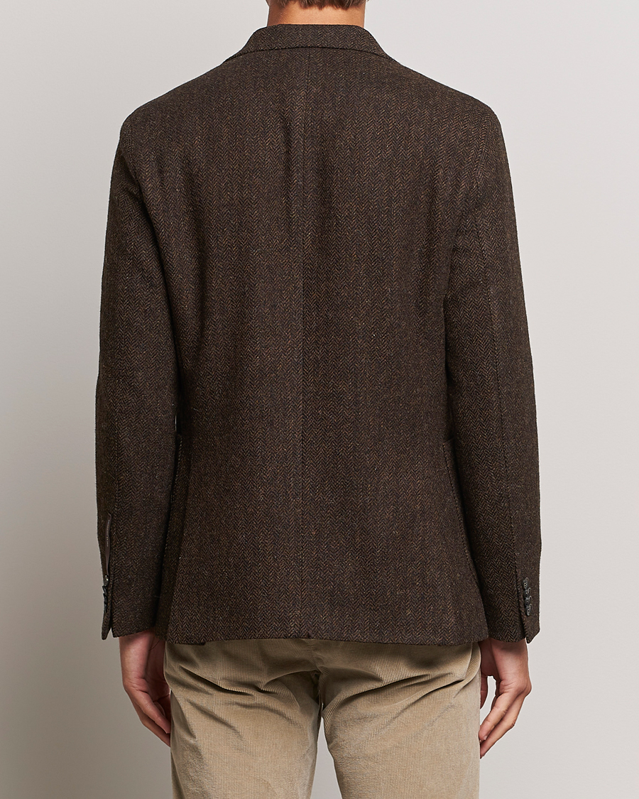 Uomini | Blazers | Oscar Jacobson | Fogerty Moon Herringbone Tweed Blazer Brown