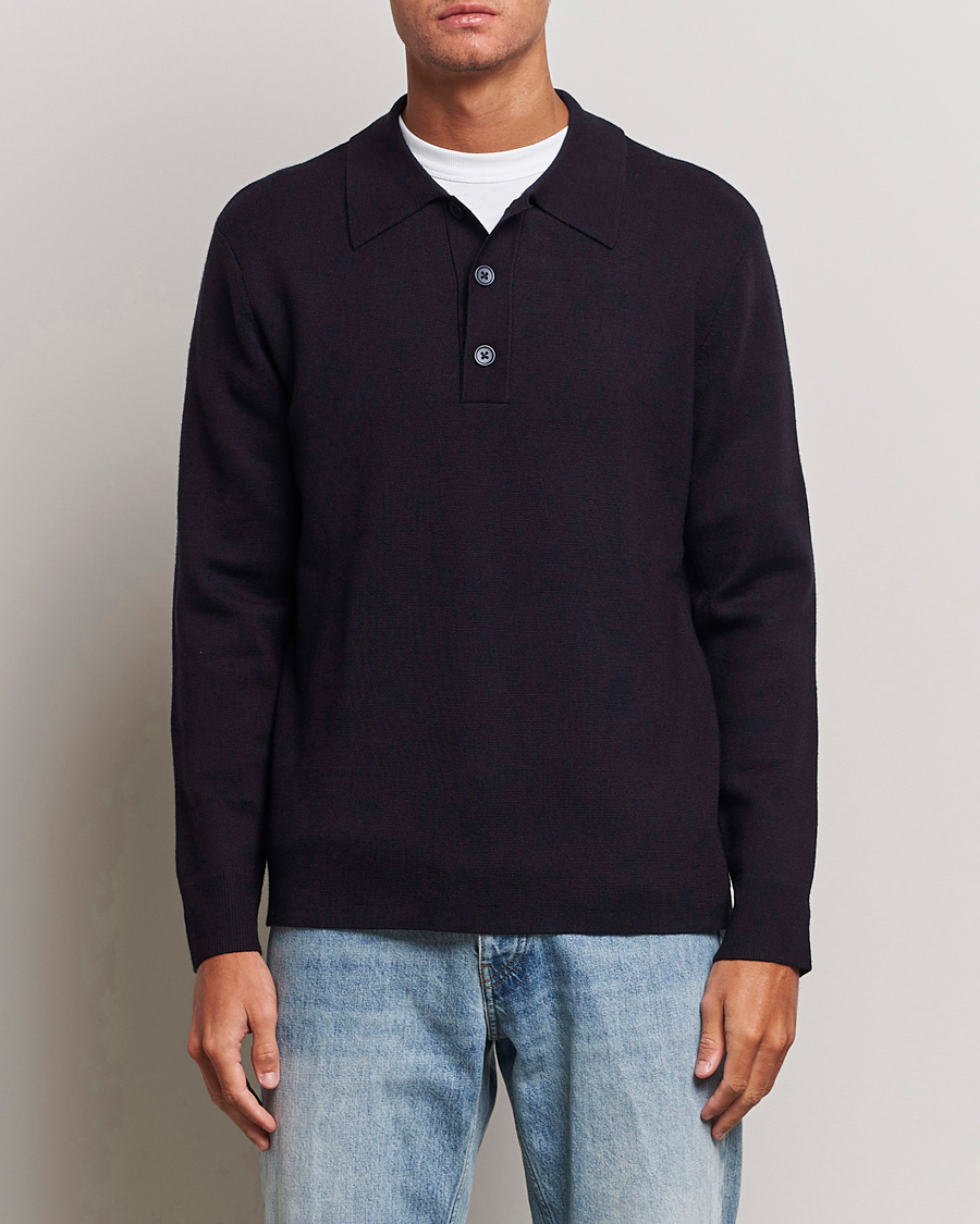 Uomini | Polo di maglia | NN07 | Harald Cotton/Modal Polo Navy Blue