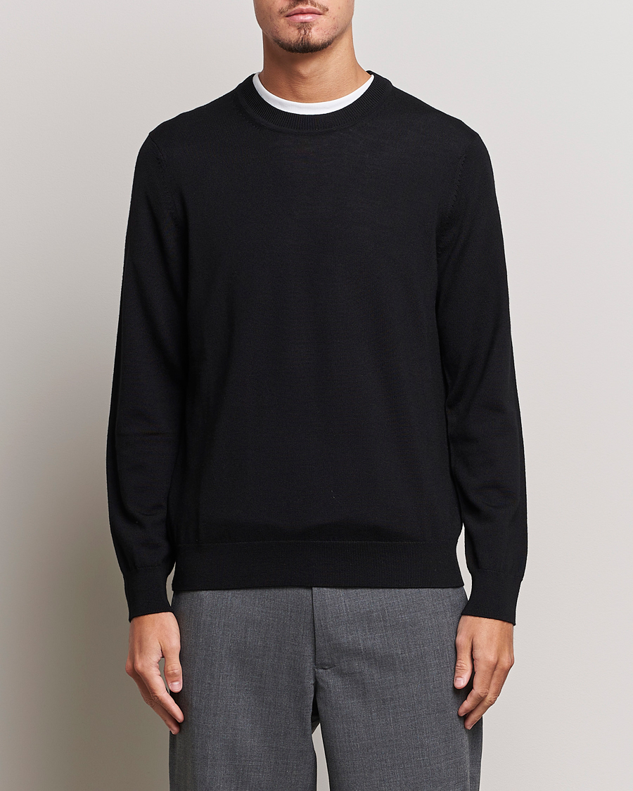 Uomini |  | NN07 | Ted Merino Crew Neck Pullover Black