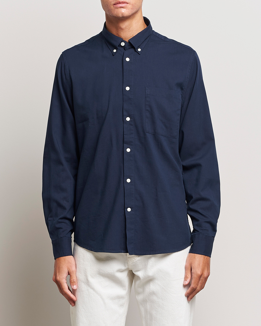 Uomini | Casual | NN07 | Arne Tencel Shirt Navy Blue